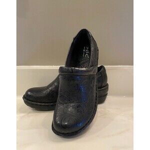 Born B.O.C. Womens Black Slip-on Loafers Clogs EUC Sz 7.5 Orthopedic Support BOC
